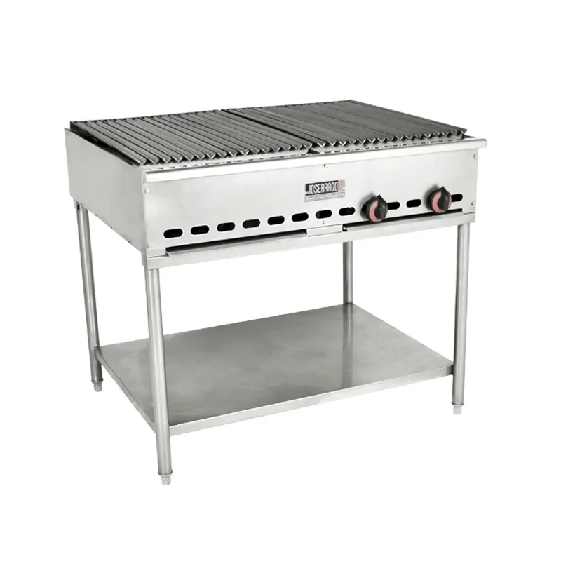 Parrilla asadora industrial de acero inoxidable