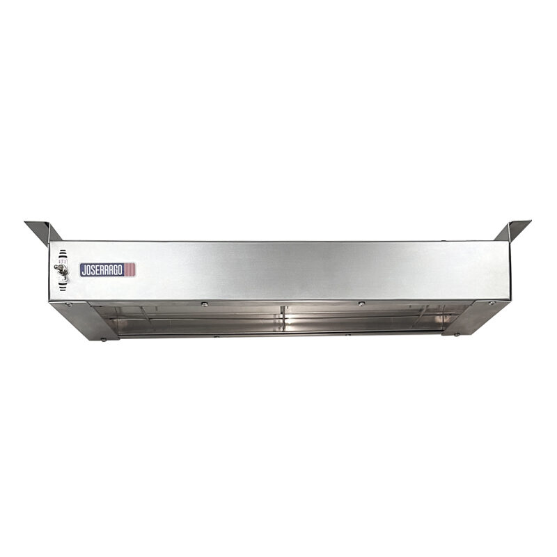 Campana extractora de cocina de acero inoxidable industrial.