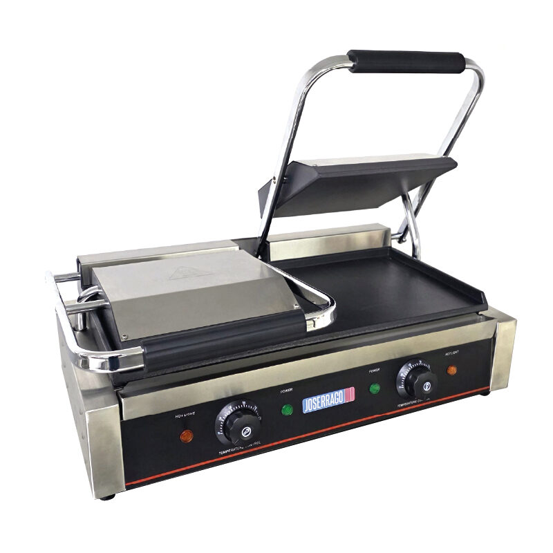 Parrilla eléctrica doble para cocina profesional.